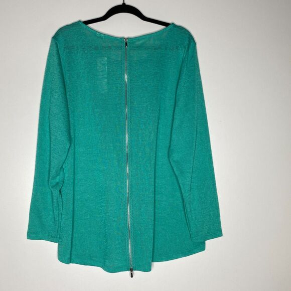 New Soft Surroundings Audley Long Sleeve Back ZipTop Women's Plus Size 1X - Picture 7 of 8